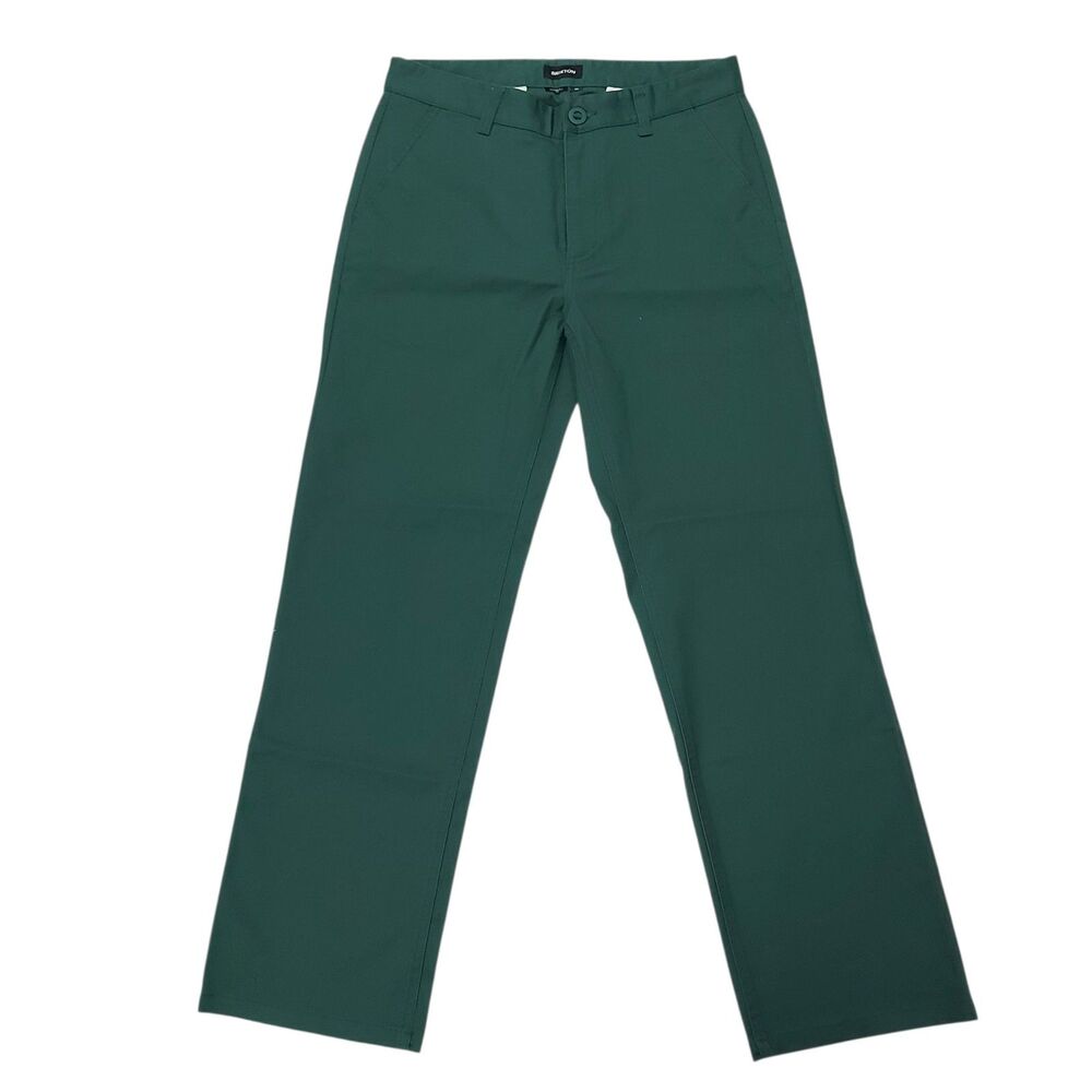 Brixton Pants Mens 30x30 Green Straight Choice Relaxed Fit Stretch Chino Casual